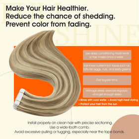 Close-up of Full Shine seamless skin weft for nearly invisible attachment