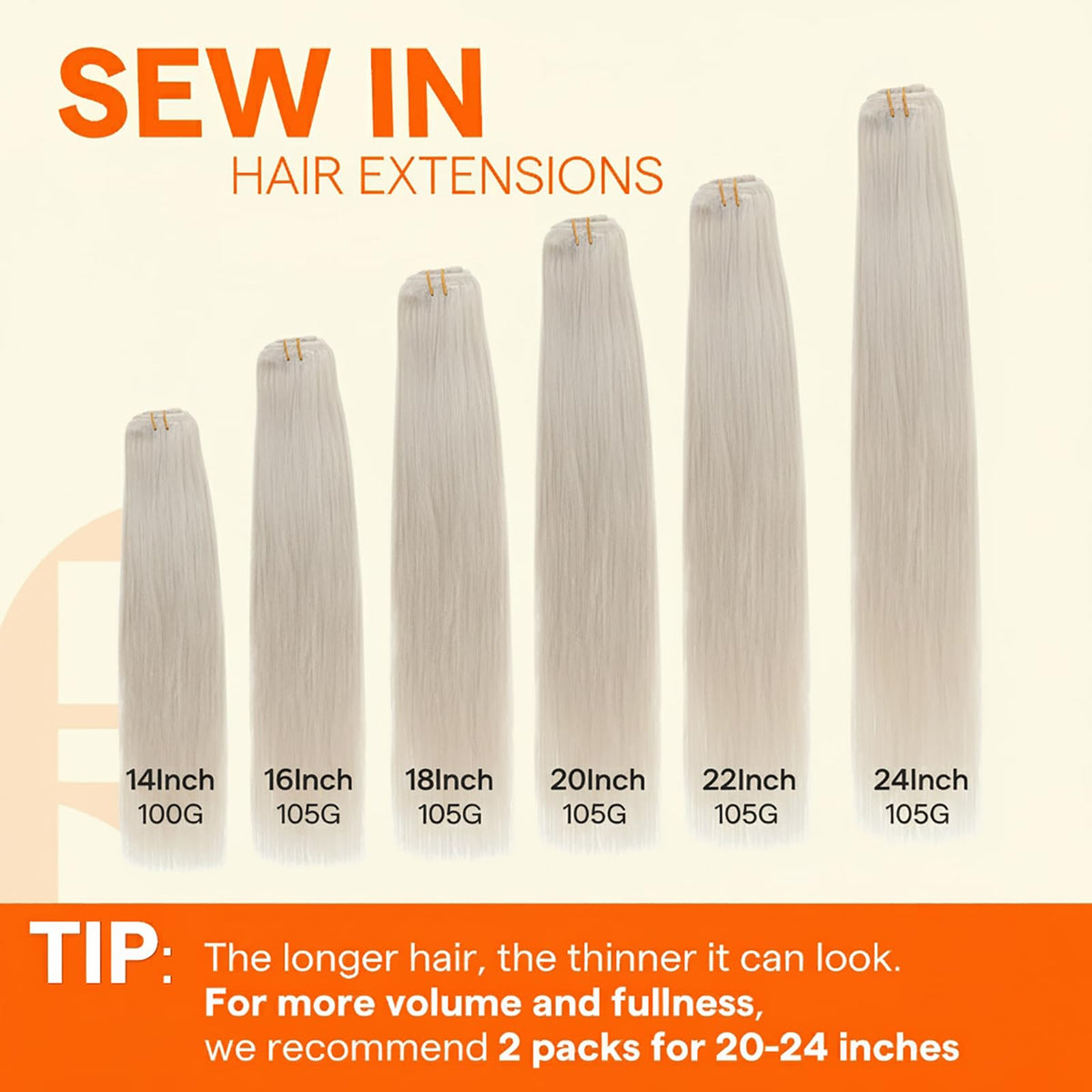 Full Shine sew-in installation can be cut to fit your width for a custom look.