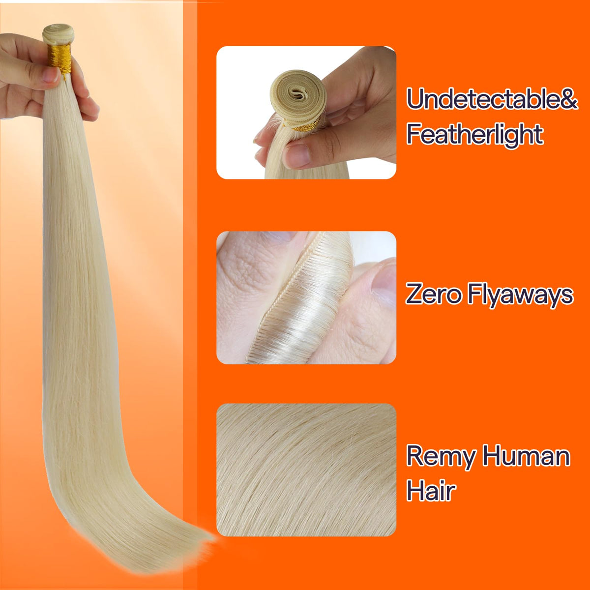 Straight extensions model shows a smooth, sleek finish.