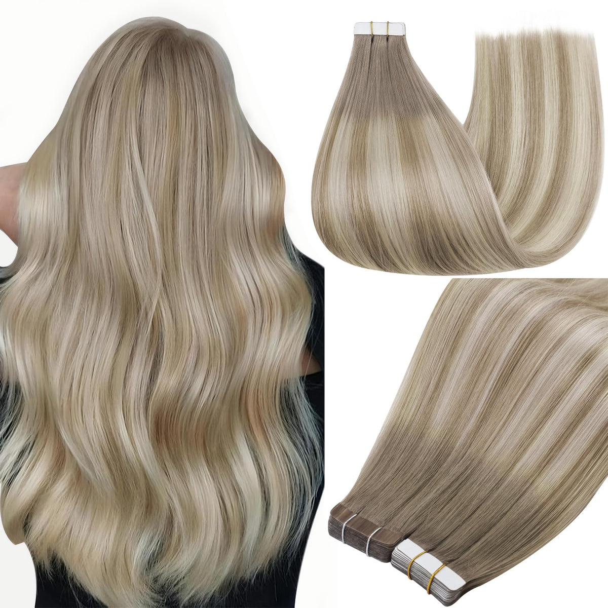 Full Shine tape-in extensions 18in straight for instant length