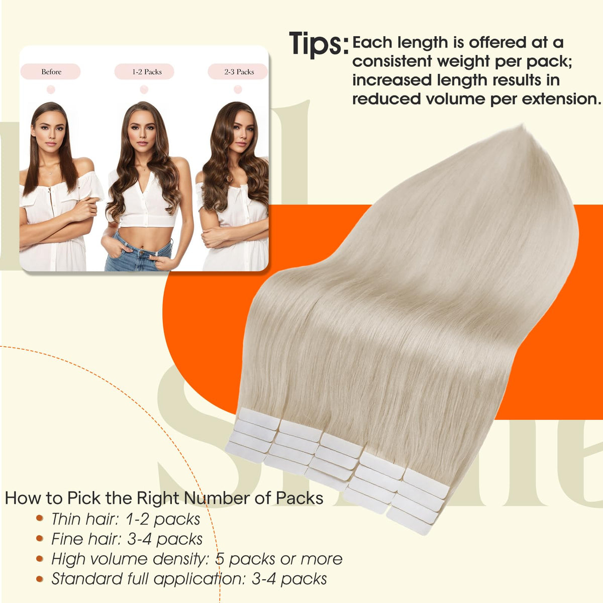 Full Shine tape-in extensions apply quickly with minimal tools.