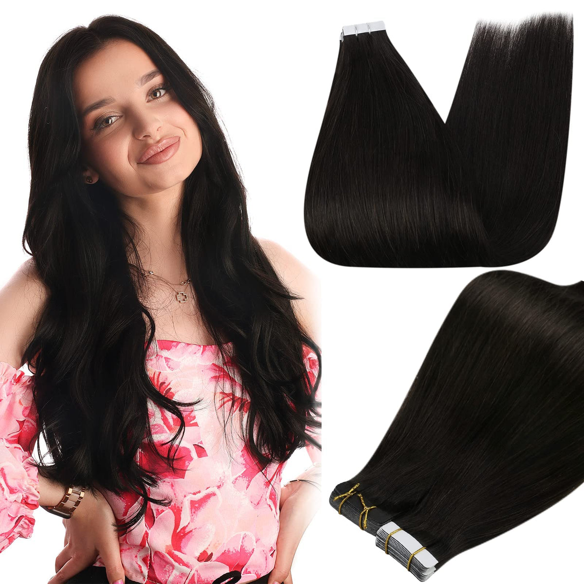 Full Shine tape-in extensions show a seamless skin weft for a natural blend