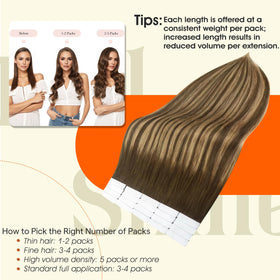 Full Shine quick-application tape-ins offer fast installation without tools for on-the-go styling.