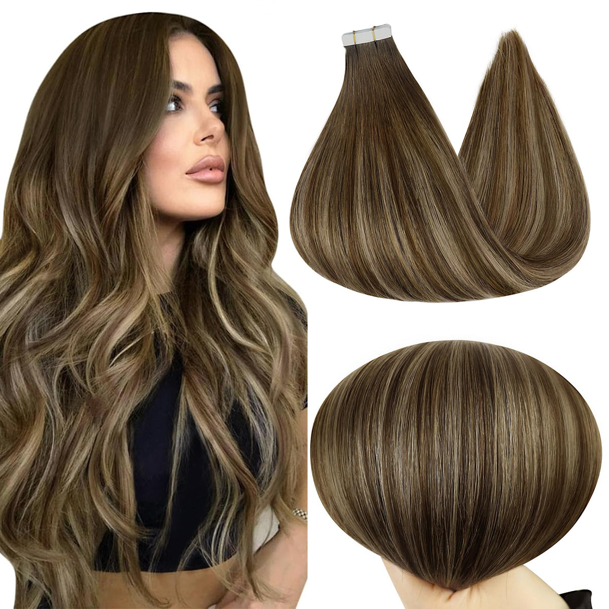 Full Shine tape-in extensions offer a seamless blend for natural volume.