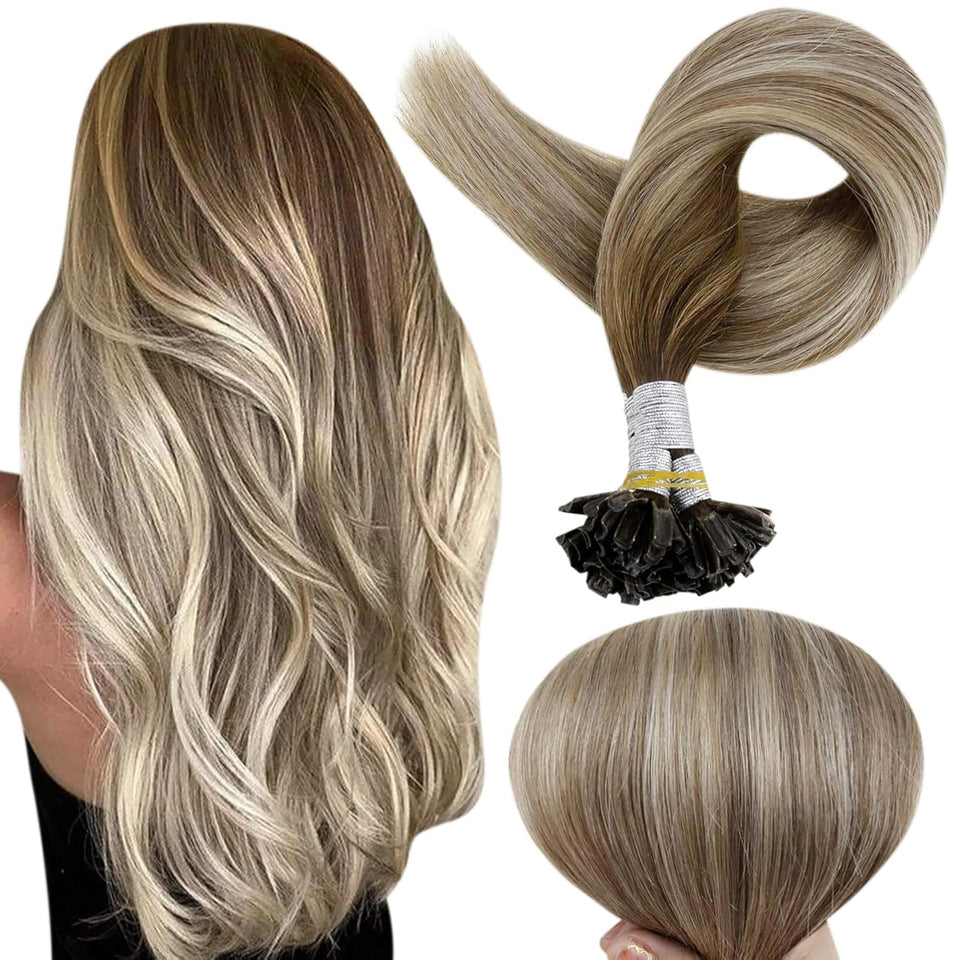 Full Shine U Tip extensions 20 inch for length and natural blend