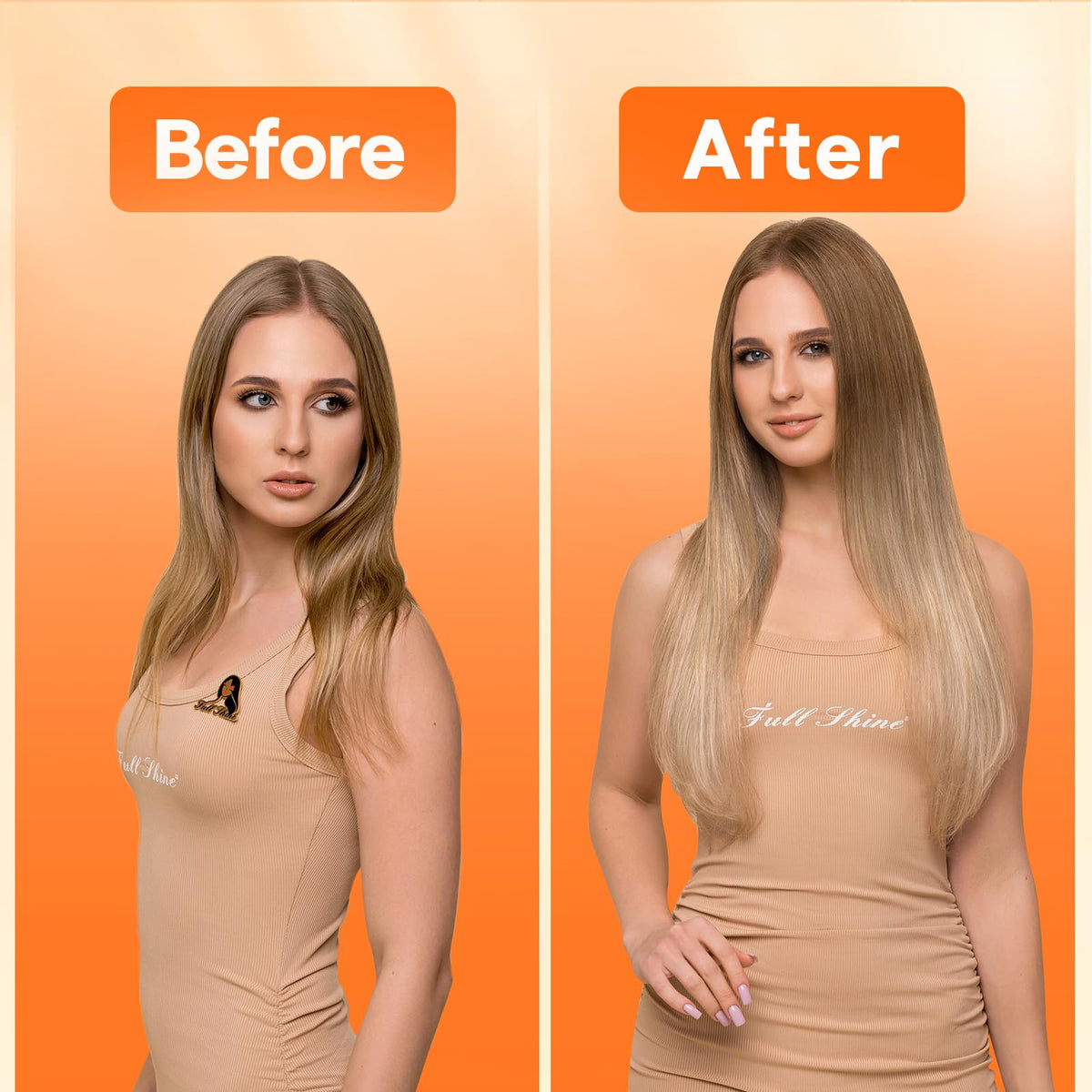 Full Shine seamless blend look for a natural finish on the side view.