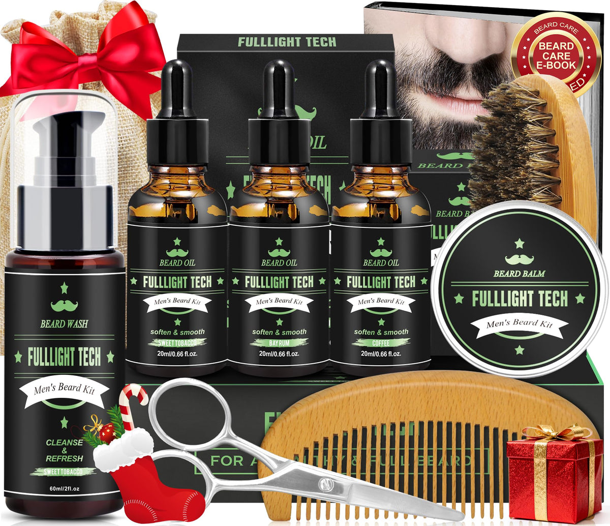 FULLLIGHT TECH beard grooming kit box showcases premium contents for gifting