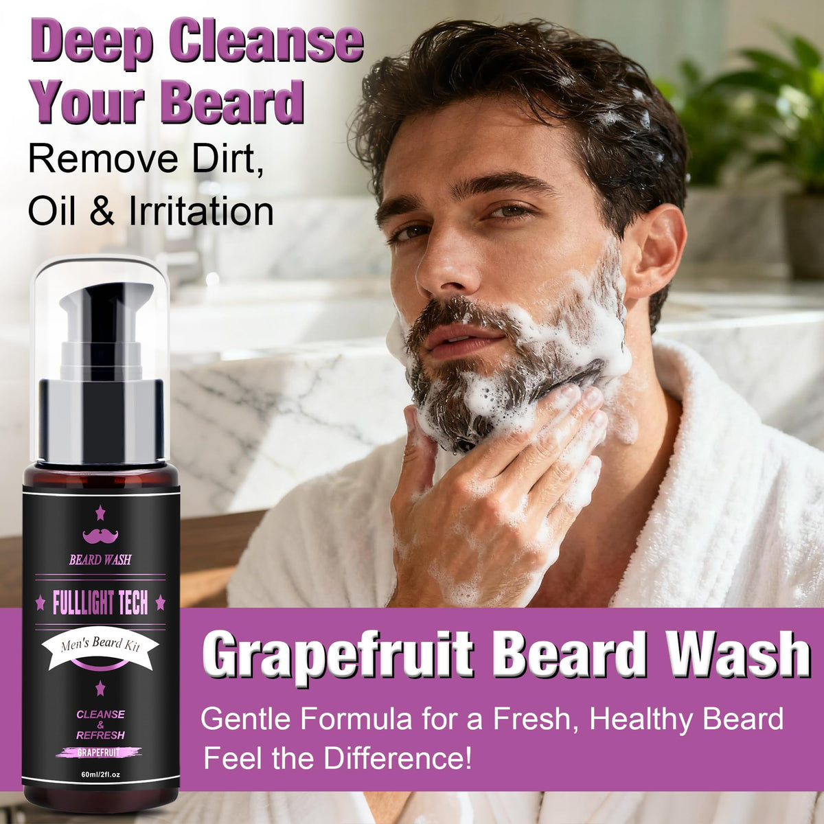 FULLLIGHT TECH beard oil bergamot offers citrus aroma and conditioning