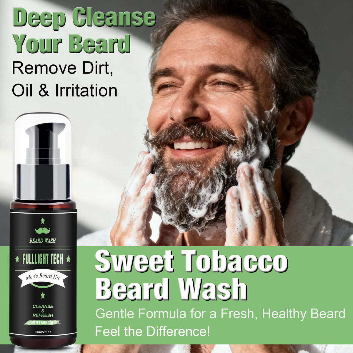 FULLLIGHT TECH Sweet Tobacco oil bottle for smooth, manageable beard