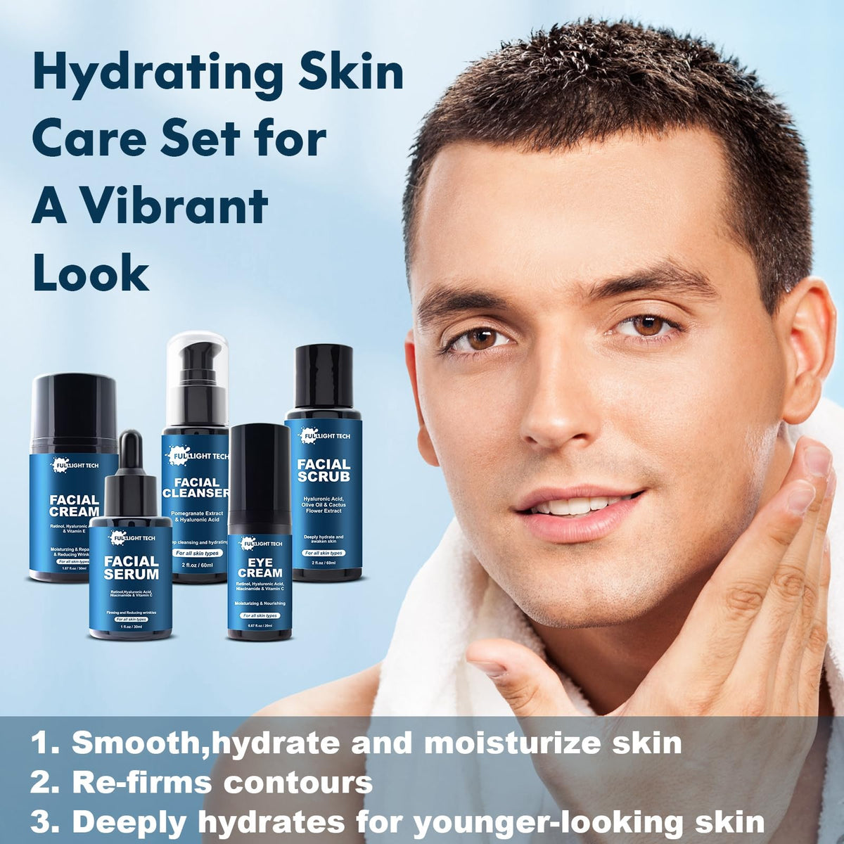 FullLight Tech facial cream 50ml jar provides firming and moisturizing action.