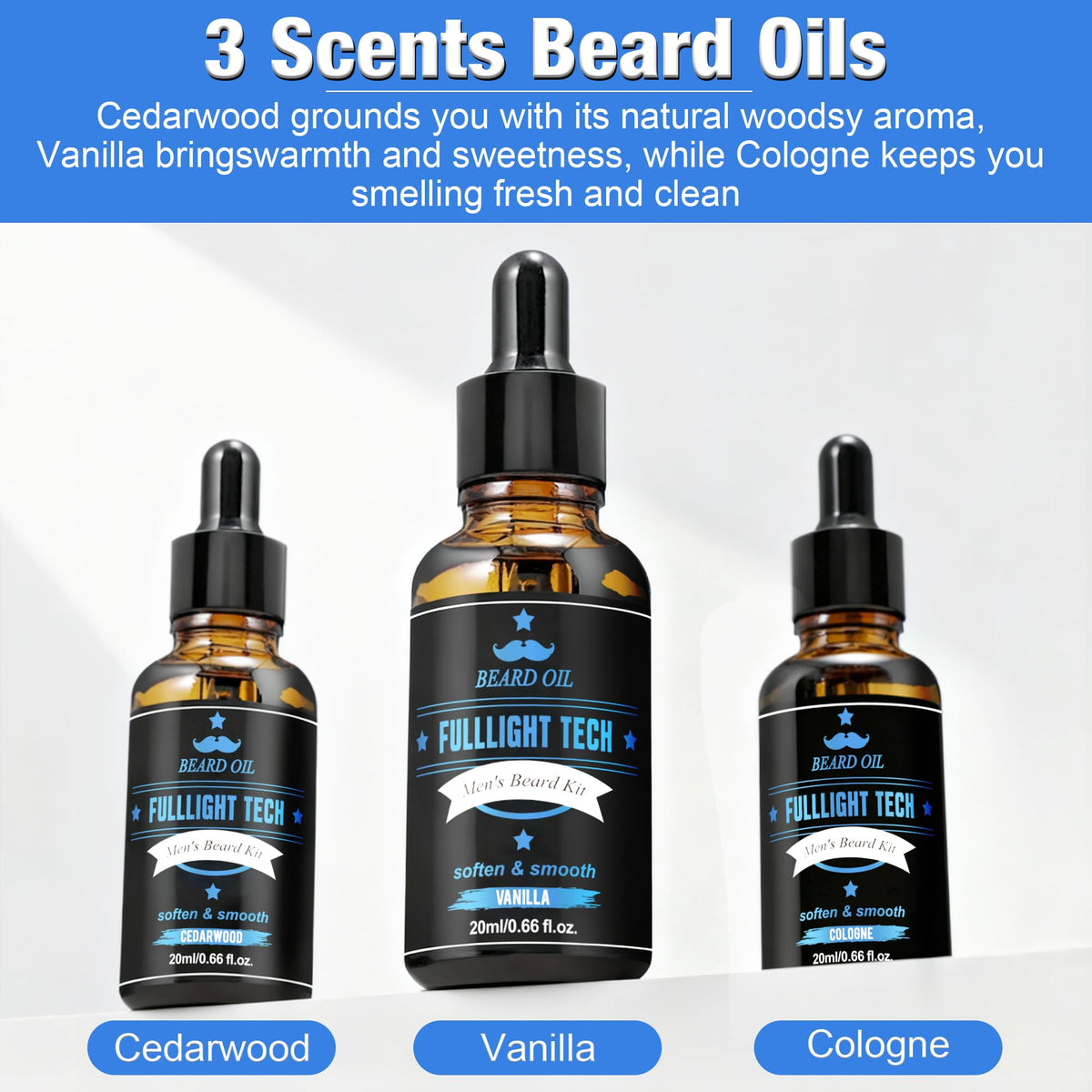 Vanilla beard balm jar for daily conditioning and softness.