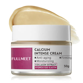 FullMeet Calcium Intense Cream close-up showing rich texture for firmer under-eye skin.
