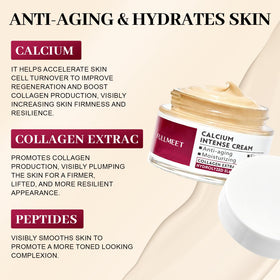 FullMeet Calcium Intense Cream with shea butter demonstrating nourishing care around eyes.