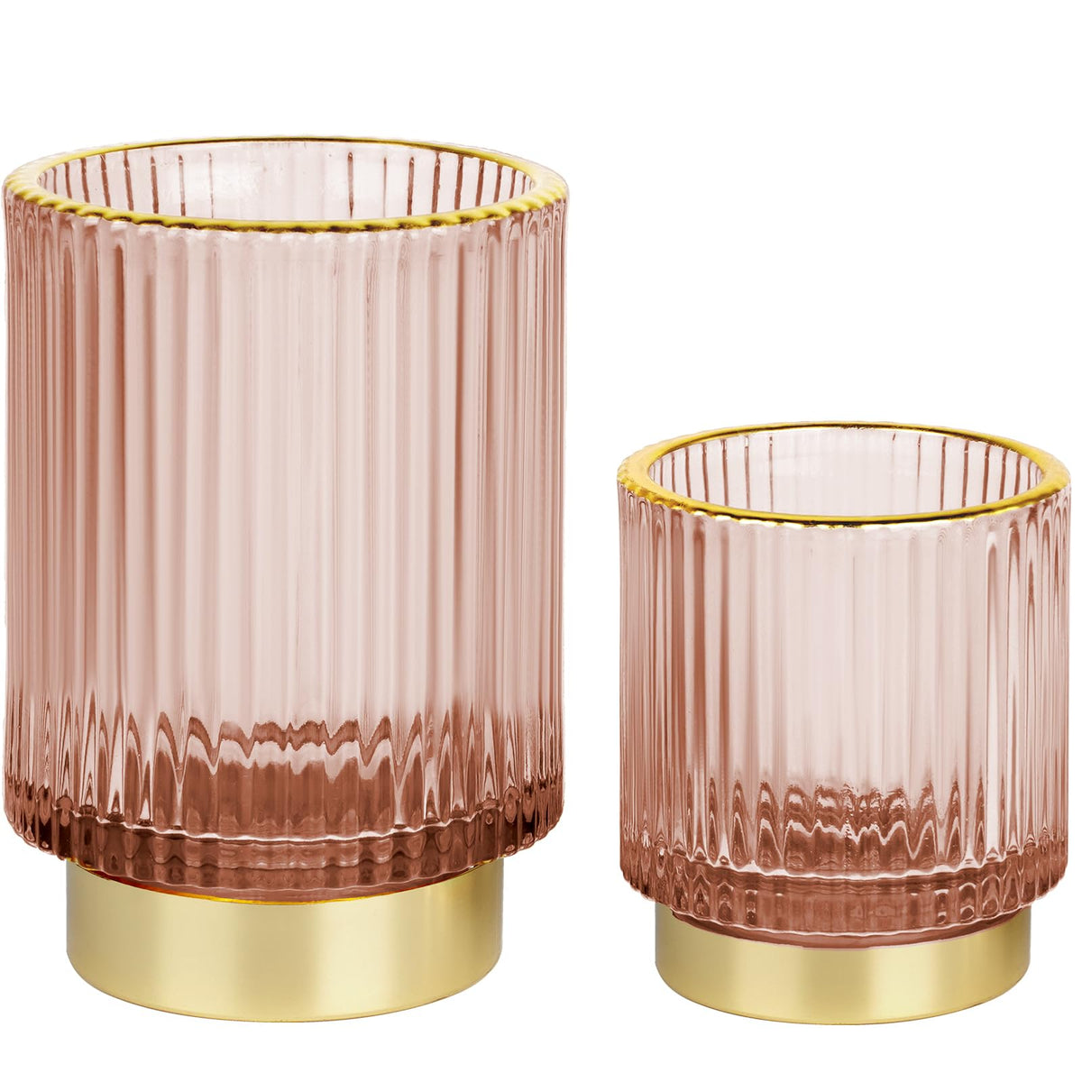 FullMeet crystal striped glass base enhances vanity organization with elegance