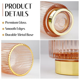 FullMeet pink toothbrush holder in crystal glass for orderly bathroom essentials