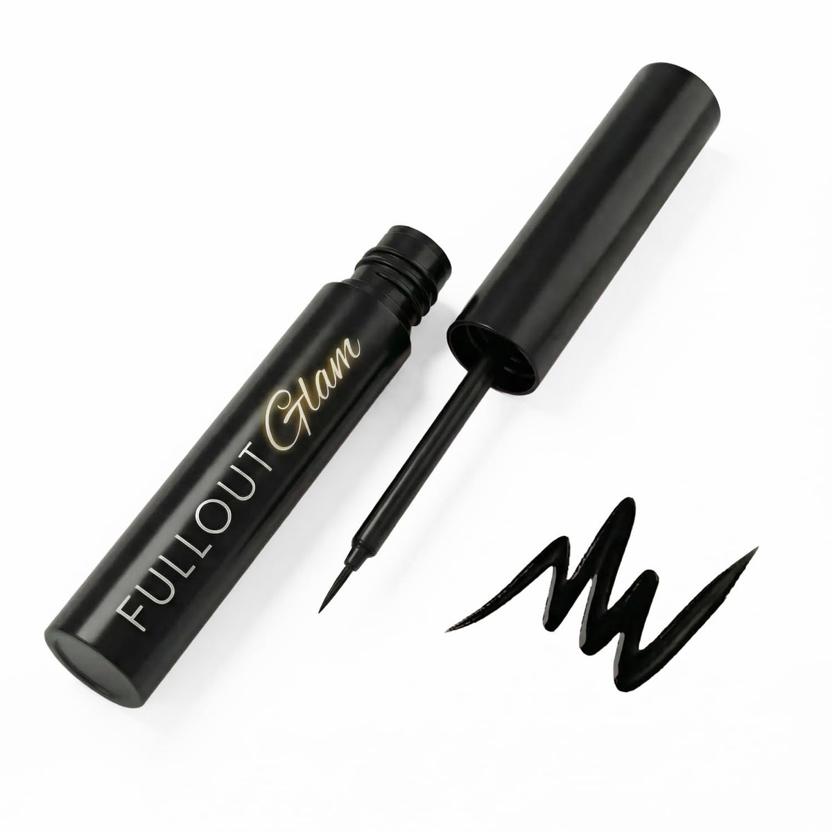 Full Out Glam liquid liner close-up showing precise bristle-tip for clean lines.