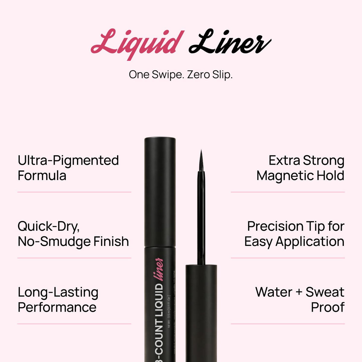 Full Out Glam magnetic lashes secured by liner for secure placement during activity.