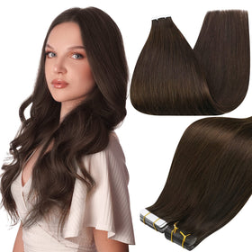 Full Shine tape-in extensions with skin-weft for a natural, seamless blend.