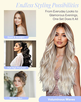 Full Shine length comparison highlights dramatic length possibilities.
