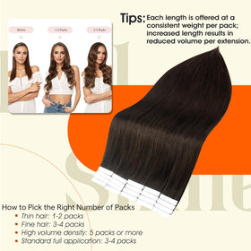 Full Shine tape-in application steps show quick, heat-free transformation.