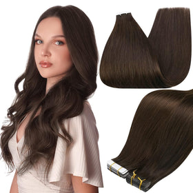 Full Shine tape-in extensions 14 inch with seamless skin weft for natural blend.