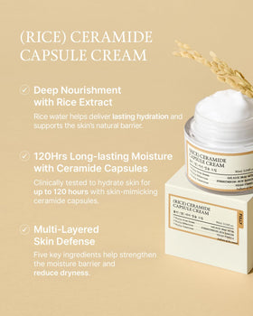 FULLY Rice Ceramide Moisturizing Cream texture close-up highlights melt-in, everyday use.