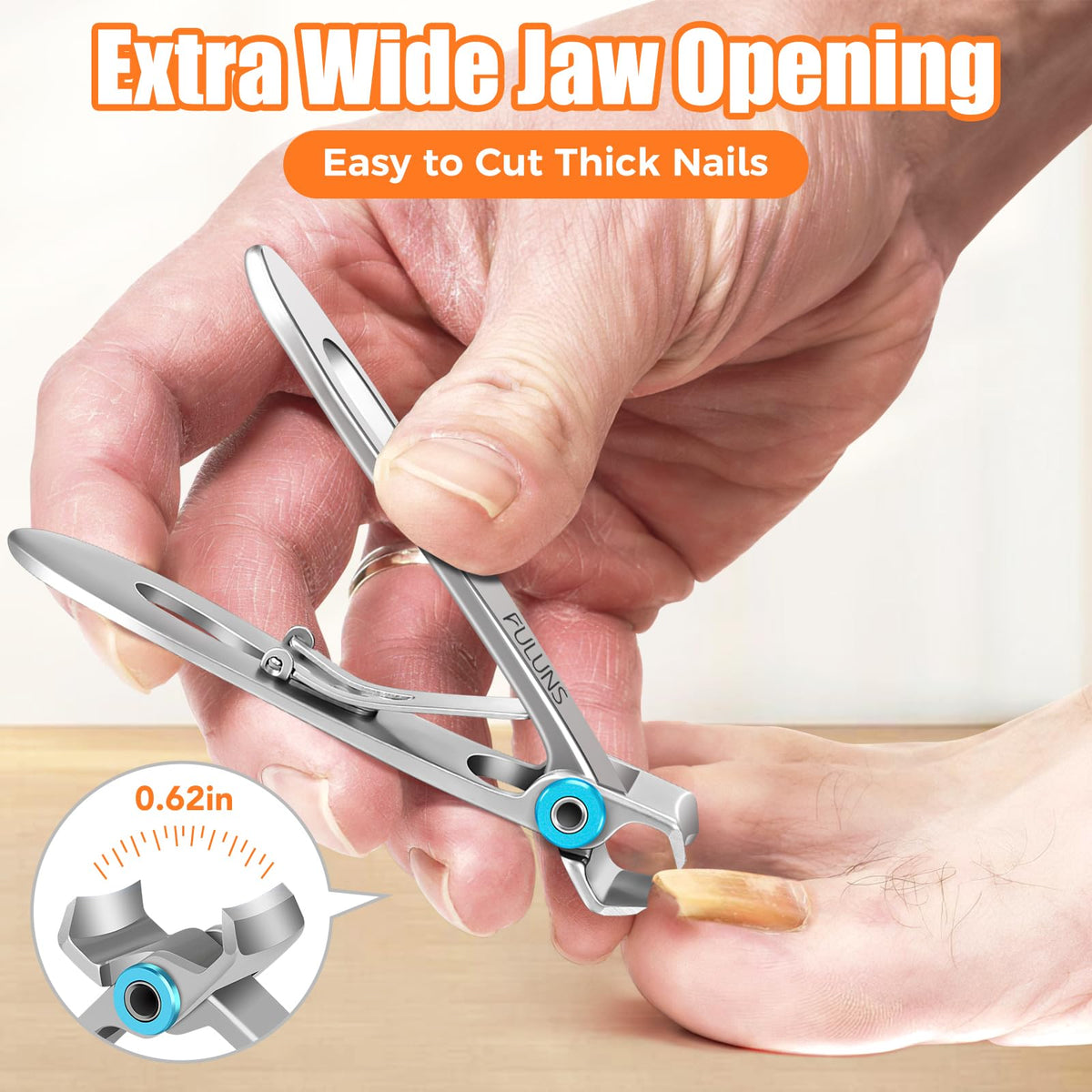 Fuluns upgraded slanted nail clippers, 45-degree design for precise trimming
