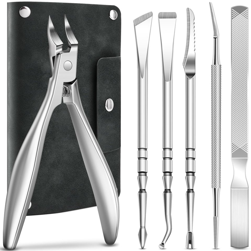 FUMAX 6-piece ingrown toenail kit with leather case for easy at-home care