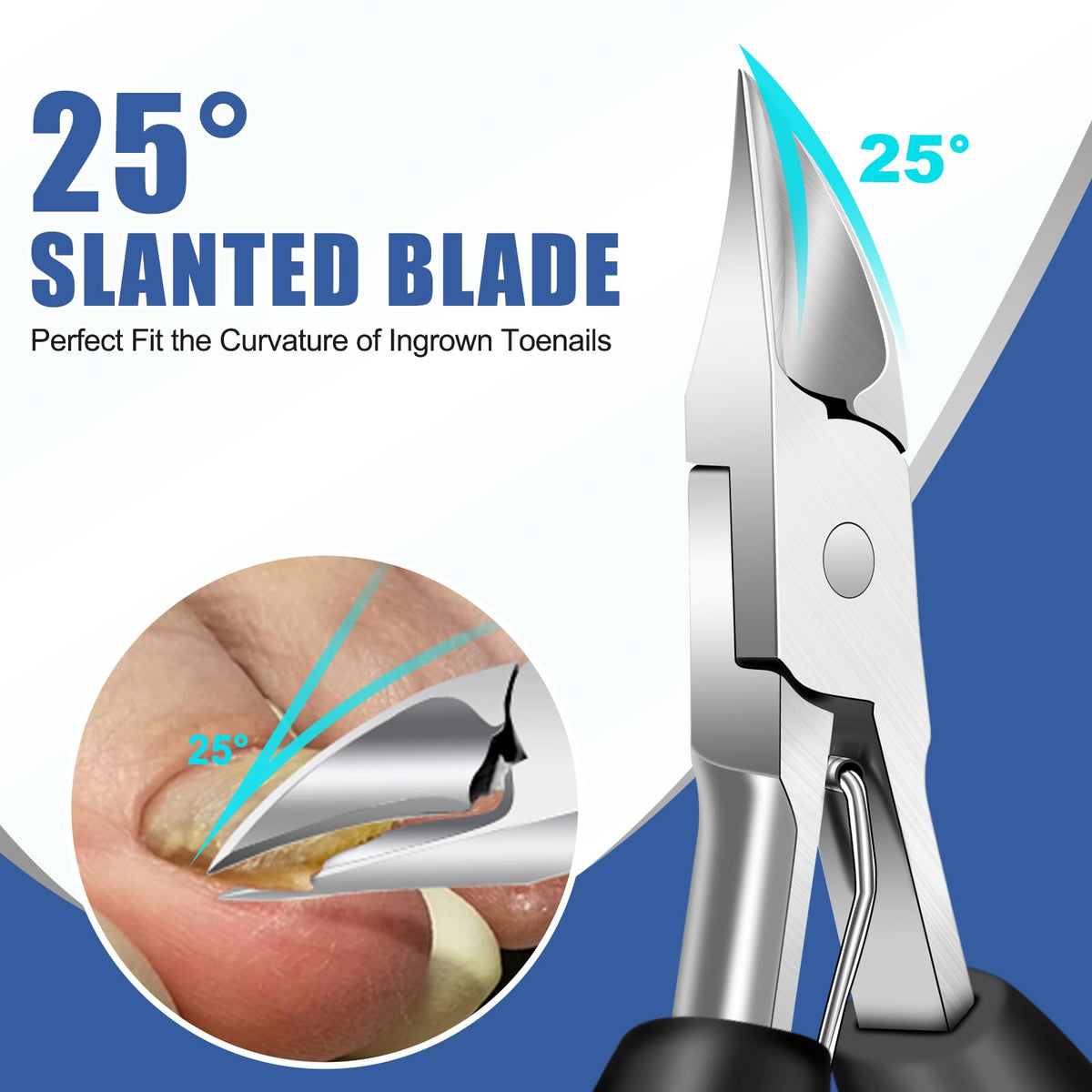 FUMAX long-handle nail clippers designed for hard-to-reach nails.