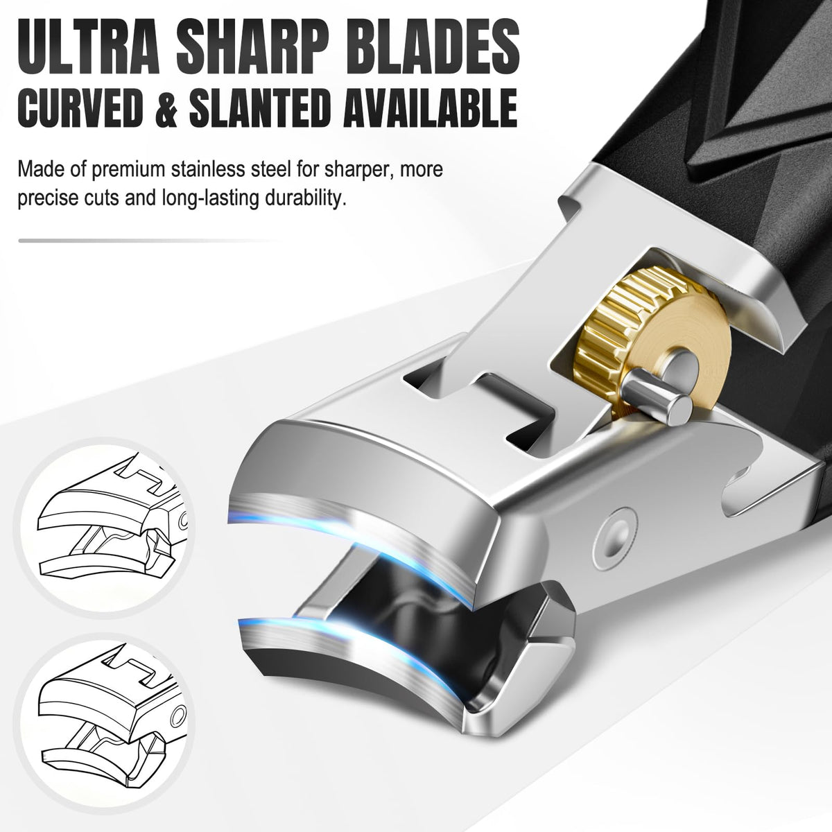 FUMAX ultra sharp blade delivers smooth cuts on tough nails.