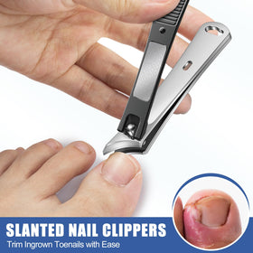 FUMAX upgraded slanted nail clippers for accurate trims.