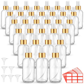 Fumete 36-pack of 4oz glass spray bottles with labels for DIY beauty and cleaning