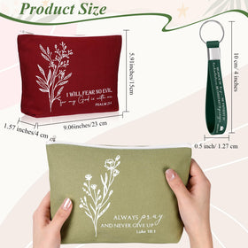 Fumete boho canvas makeup bag with inspirational quotes for daily organization.