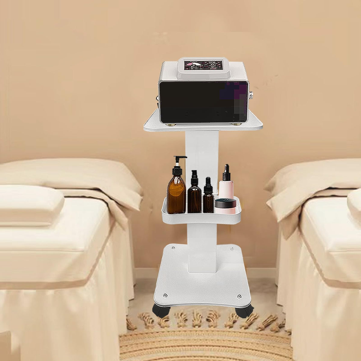 FUMOLEER cart with 360° wheels for effortless room-to-room transport.