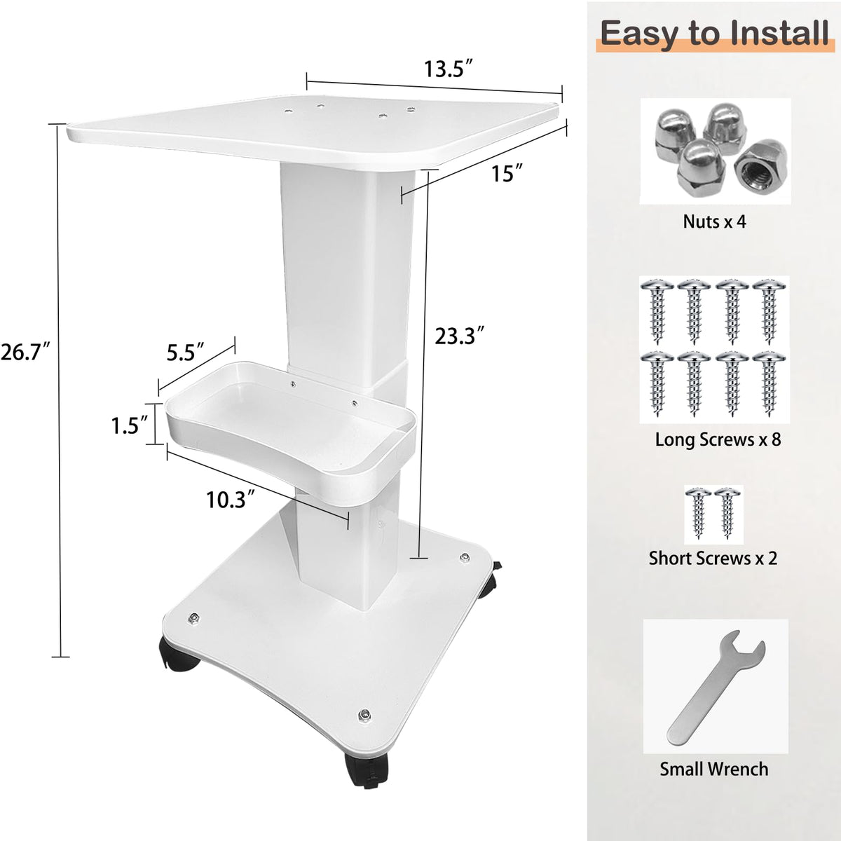 Strong base supports heavy machines up to 200 lbs.