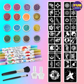 FunKidz kids selecting stencil for versatile body art and crafts.