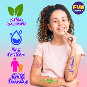 FunKidz tattoo kit carrying case keeps supplies neat for travel and sleepovers.