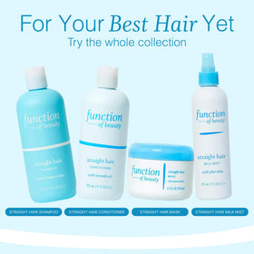 Function of Beauty straight hair conditioner nude peach scent adds spa-like comfort.
