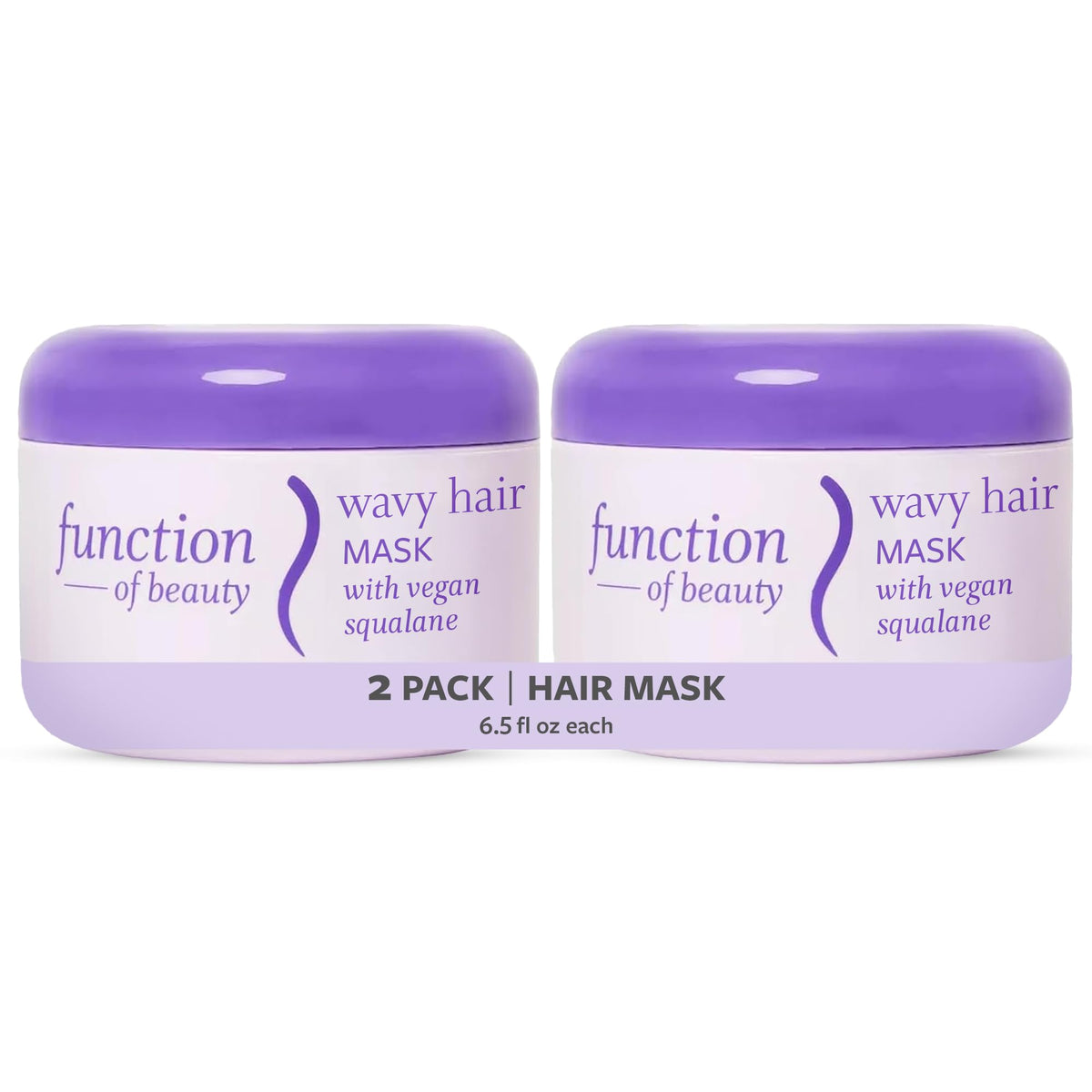 Function of Beauty Wavy Hair Mask bottle close-up showcases nourishing hydration for soft waves