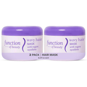 Function of Beauty Wavy Hair Mask bottle close-up showcases nourishing hydration for soft waves