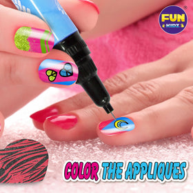 FUN KIDZ Craft Nail Pens Kit colors display four vibrant hues for creative designs