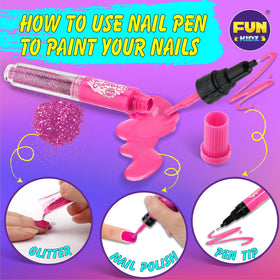 FUN KIDZ Nail Pens Kit close-up shows color palette for ideas