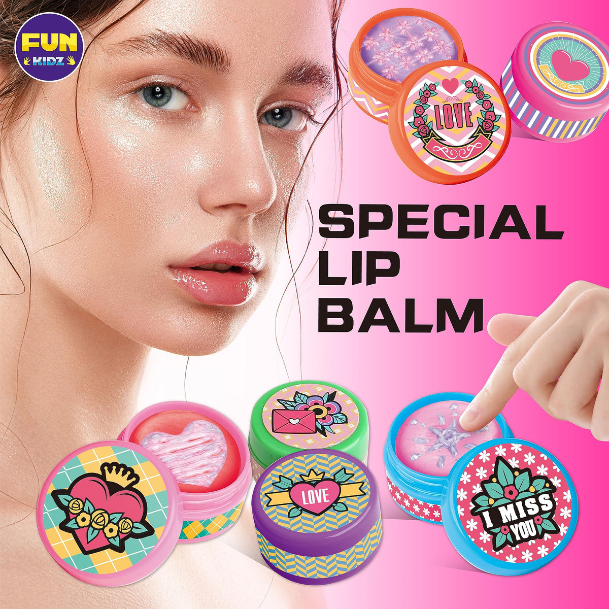 FunKidz gloss pens decorating lip balms for personalized style