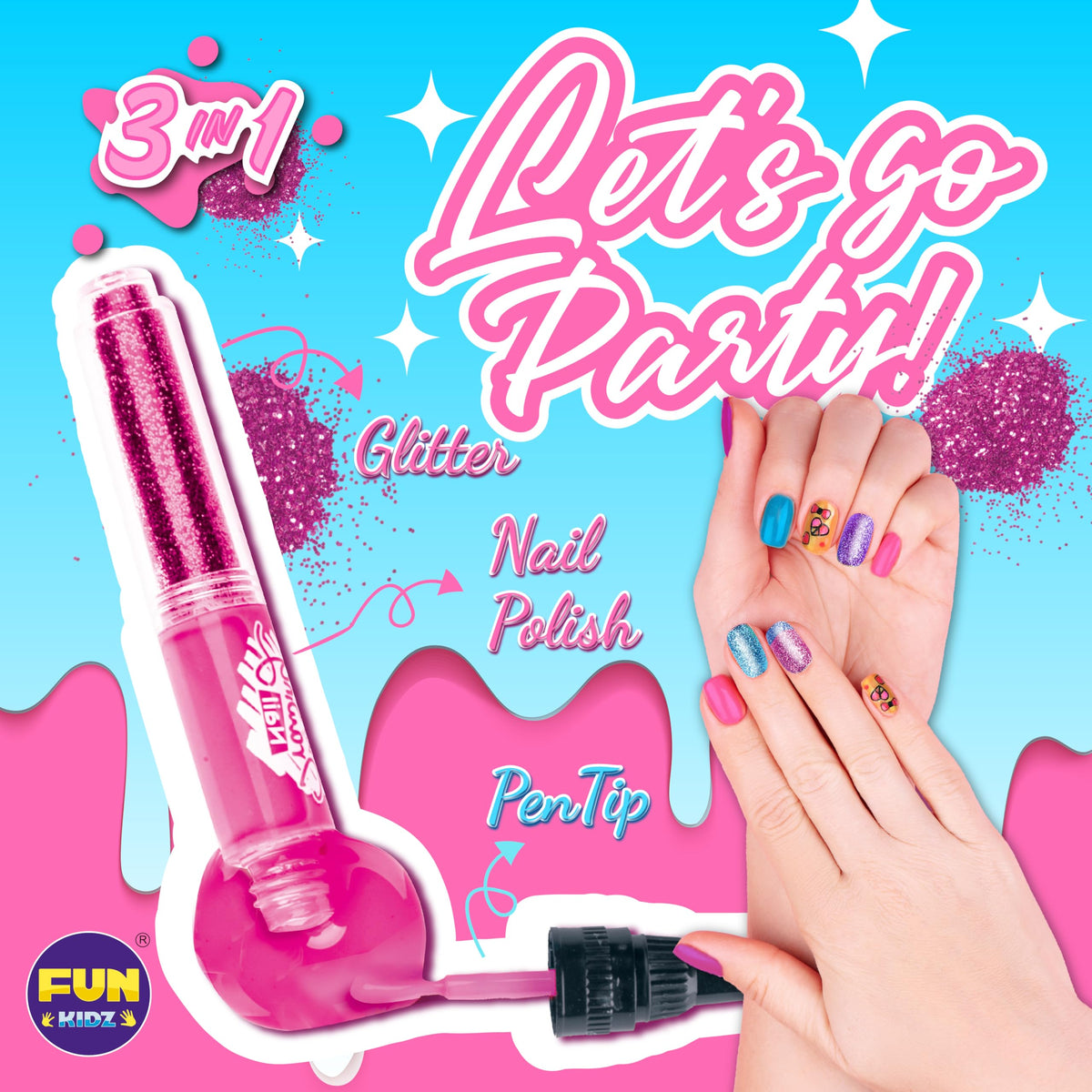 FUN KIDZ nail art session with friends promotes social creativity.