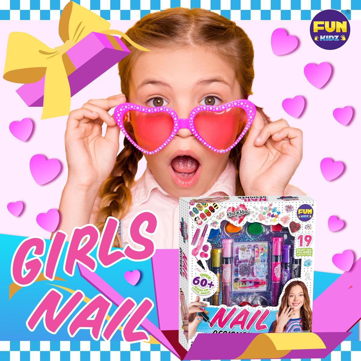 FUN KIDZ peel-off nail polish pack displays water-based polish ready to peel.