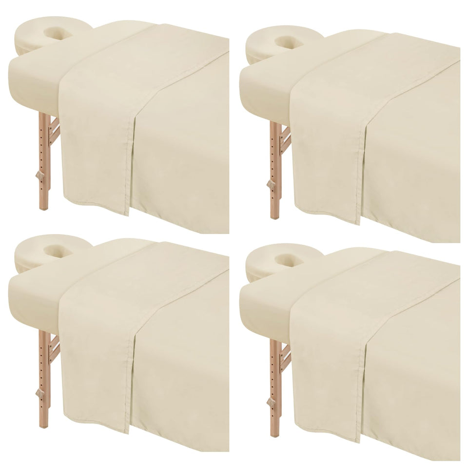 FUNLIYING four-set premium massage table sheets pack for spa use