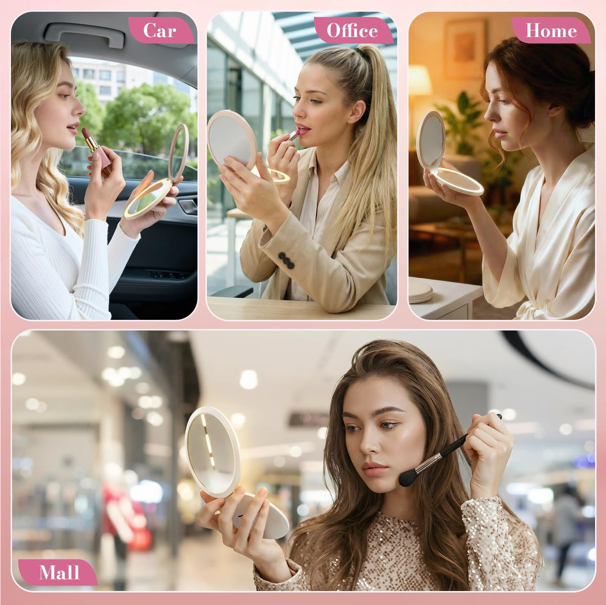 Pink finish adds playful style to everyday vanity routines