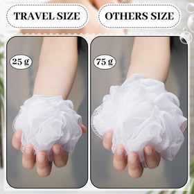 Funnymoom Individually wrapped loofah stays hygienic and ready to pack.