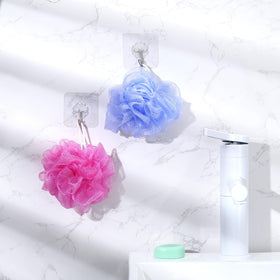 Funnymoom six-pack travel loofahs are palm-sized and travel-friendly.