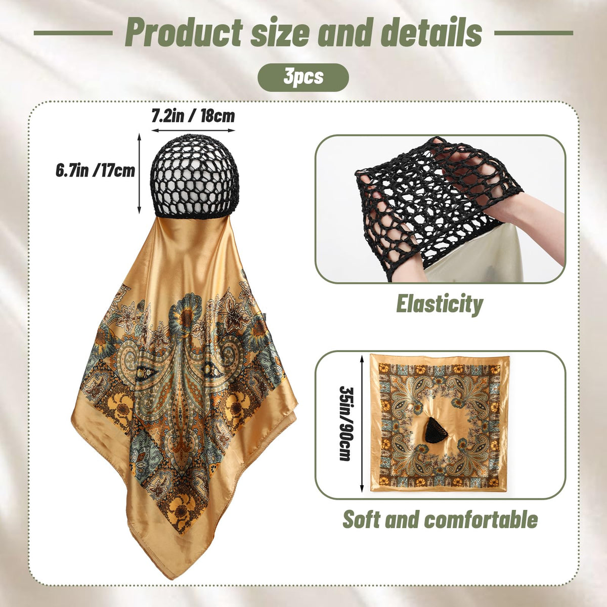 Funnysoft silk press wrap 2-in-1 featuring easy-on design for secure wear